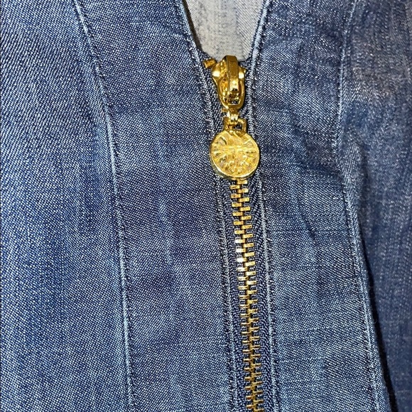 Anne Klein Blue Denim Midi Dress Sz 8 stretchy Jean material - Picture 4 of 8